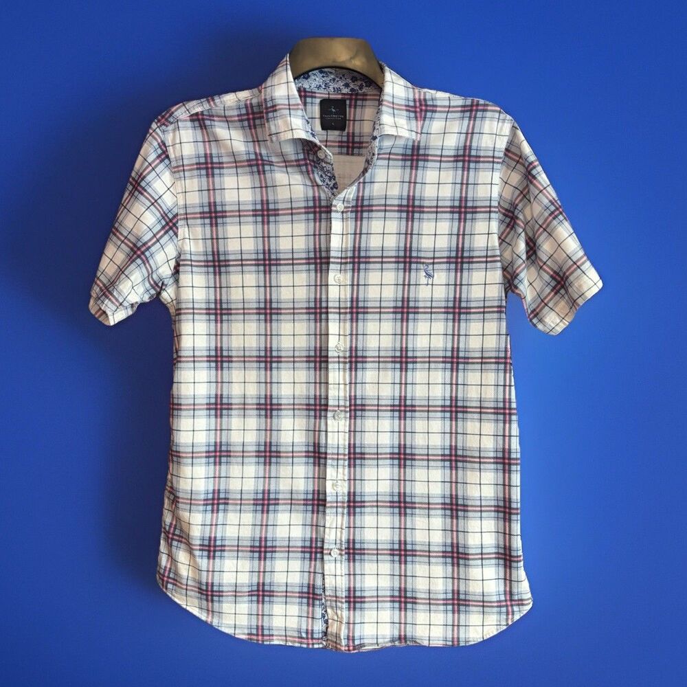 TailorByrd Collection Plaid Shirt Men's Size Large Multicolored Stretch Casual